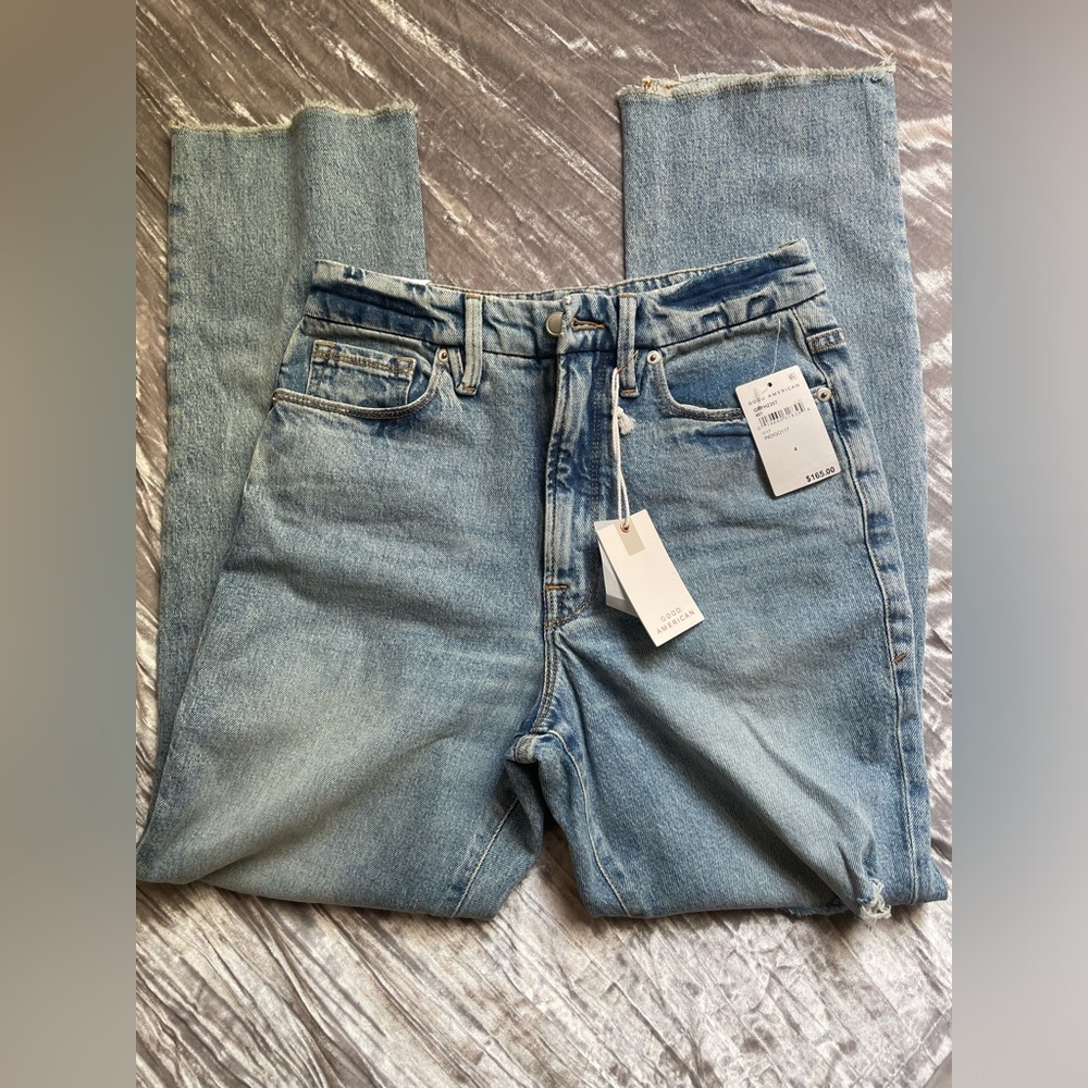 Good American Light Blue Boyfriend Jeans